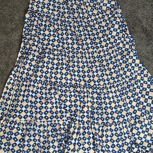 Geometric Blue and White Women's Skirt